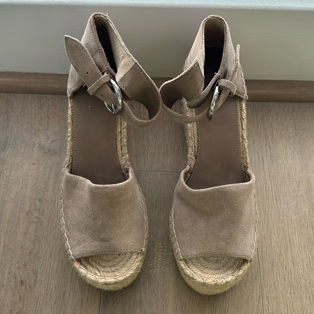 Marc Fisher Grey Suede Wedges